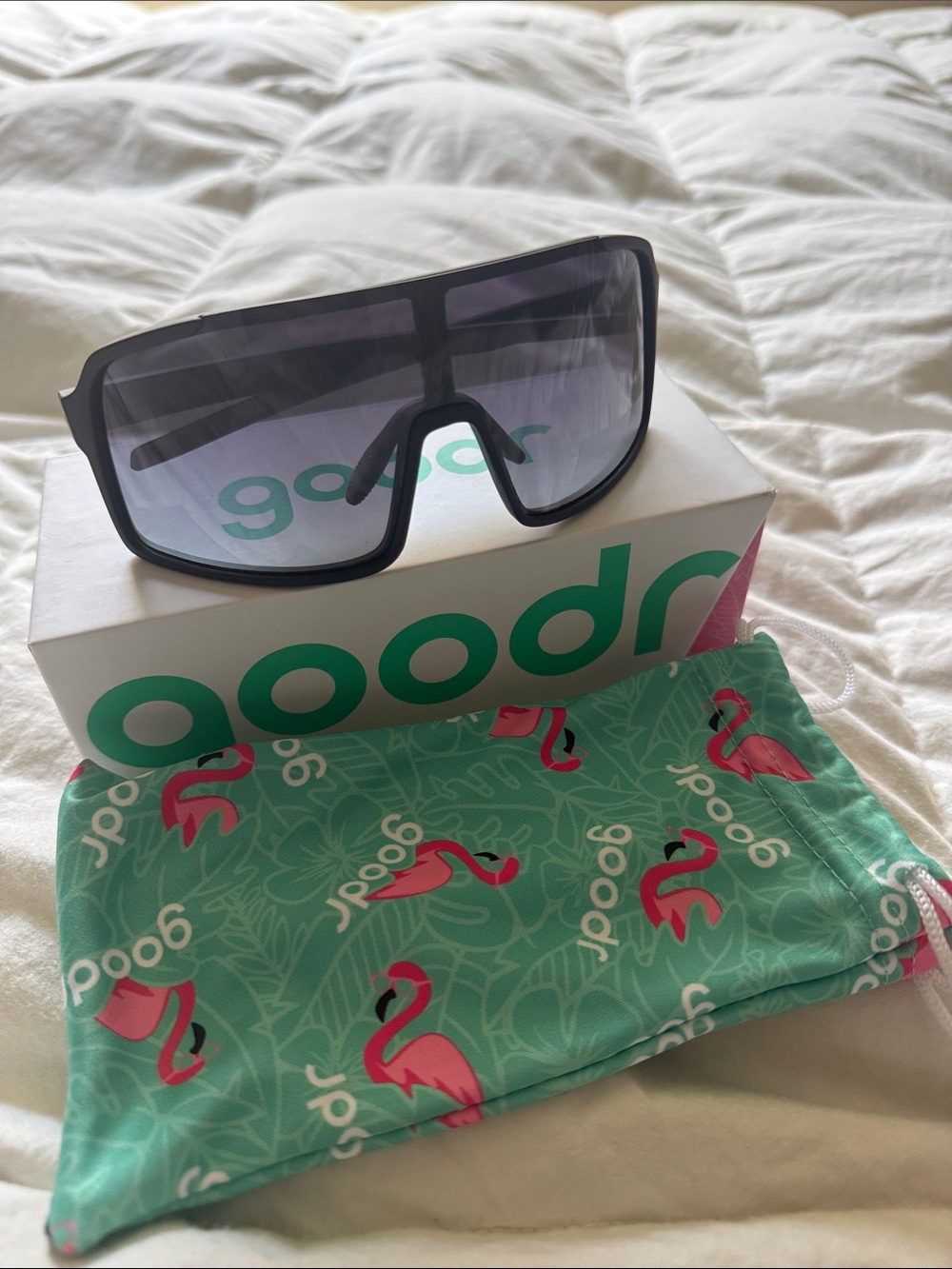 Goodr “My Sweat Has an Octane Rating” Sunglasses in Black with Gray